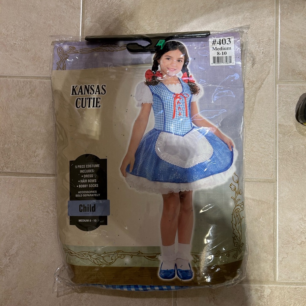 Blue and White Dorothy Kansas Cutie Kids Costume size 8-10